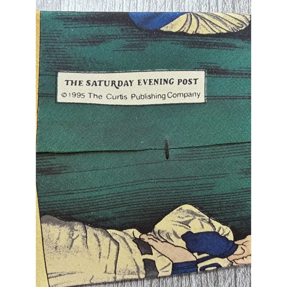 Norman Rockwell 1995 Silk Tie Baseball Saturday Evening Post Vintage 4